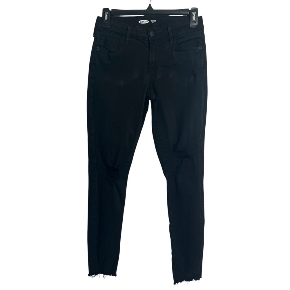 Old Navy Rockstar Super Skinny Ankle Women’s Jeans Sz 2 Color Black Distressed